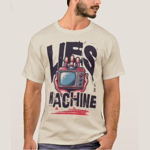Lies machine Vintage TV Cool large text Modern T-Shirt