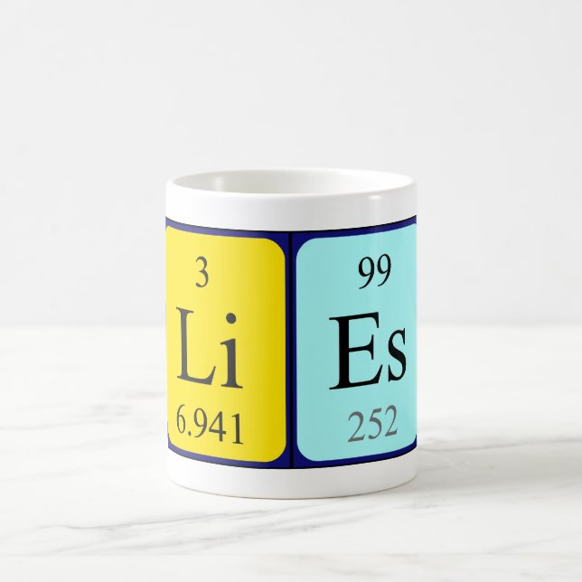 Lies periodic table name mug (Center)