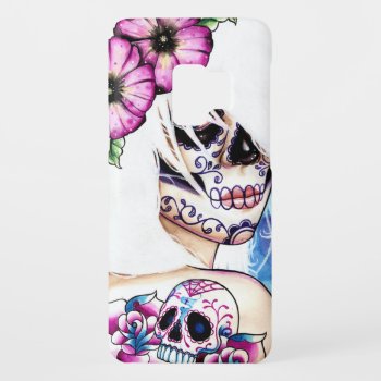 Lies Tattooed Day Of The Dead Girl Portrait Case-mate Samsung Galaxy S9 Case by NeverDieArt at Zazzle