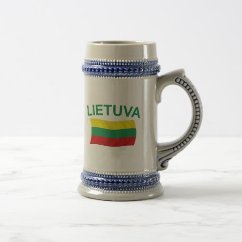 Lietuva Lithuania Green Ltrs Beer Stein