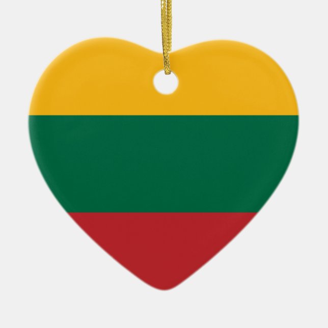 Lietuvos Valstybės Vėliava, Vytis, Lithuania Flag Ceramic Ornament (Front)