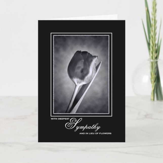 Lieu of Flowers Sympathy Memorial Donation Tulip Card (Front)