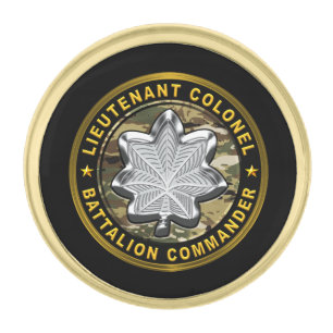 Lieutenant Colonel Battalion Commander Gold Finish Lapel Pin