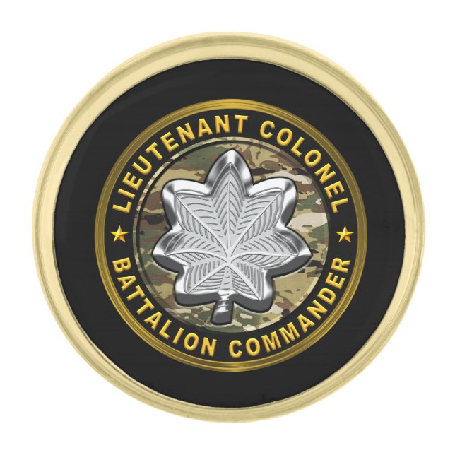 Lieutenant Colonel Battalion Commander Gold Finish Lapel Pin (Front)