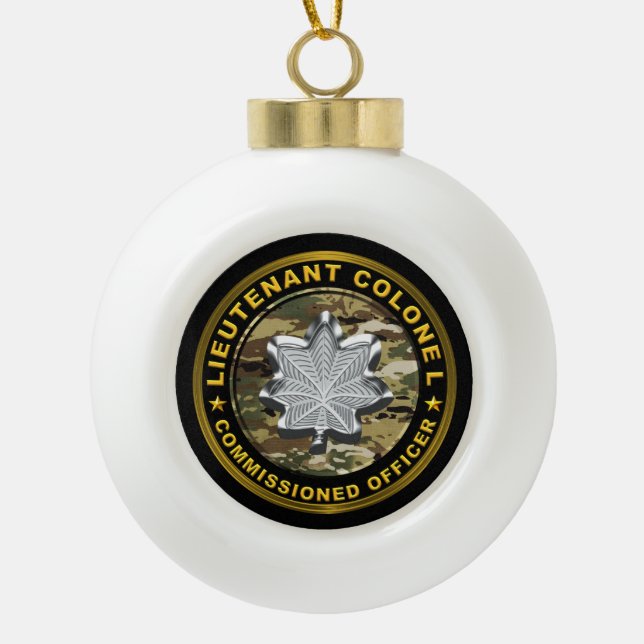 Lieutenant Colonel  Ceramic Ball Christmas Ornament (Front)