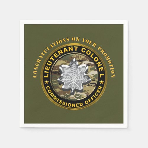 Lieutenant Colonel LTC  Promotion   Napkins