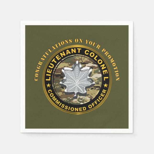 Lieutenant Colonel LTC  Promotion   Napkins (Front)