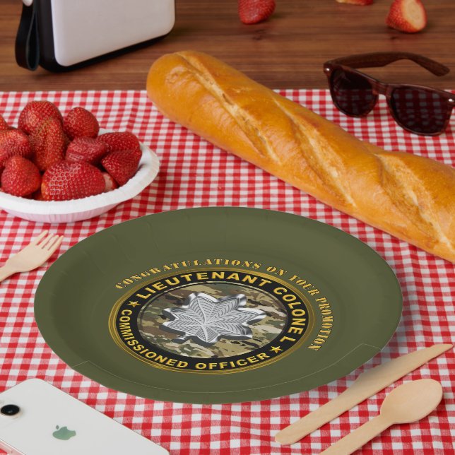 Lieutenant Colonel LTC  Promotion   Paper Plates (Picnic)