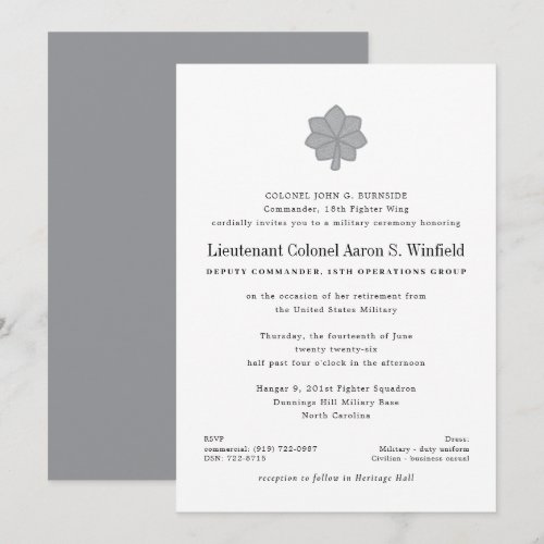 Lieutenant Colonel Military Retirement