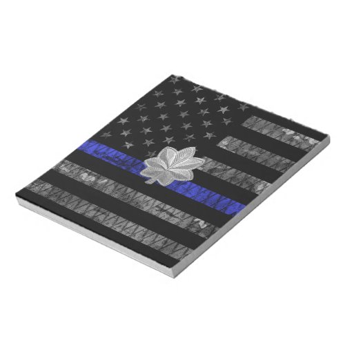 Lieutenant Colonel Thin Blue Line Distressed Flag Notepad