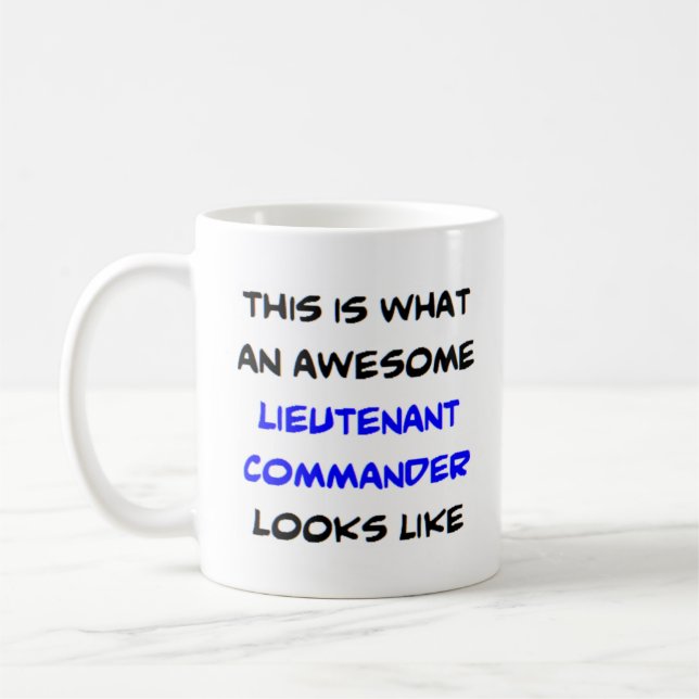 lieutenant commander, awesome coffee mug (Left)