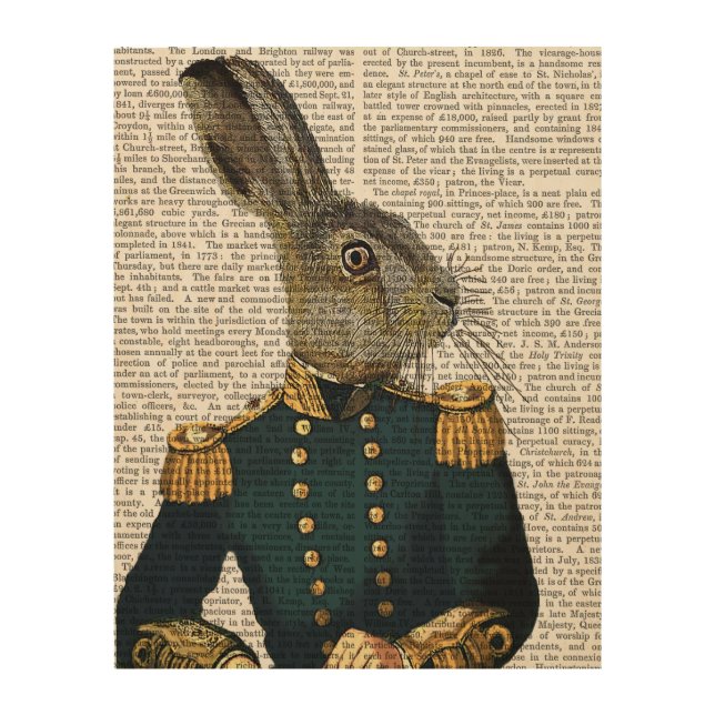 Lieutenant Hare Wood Wall Decor (Front)