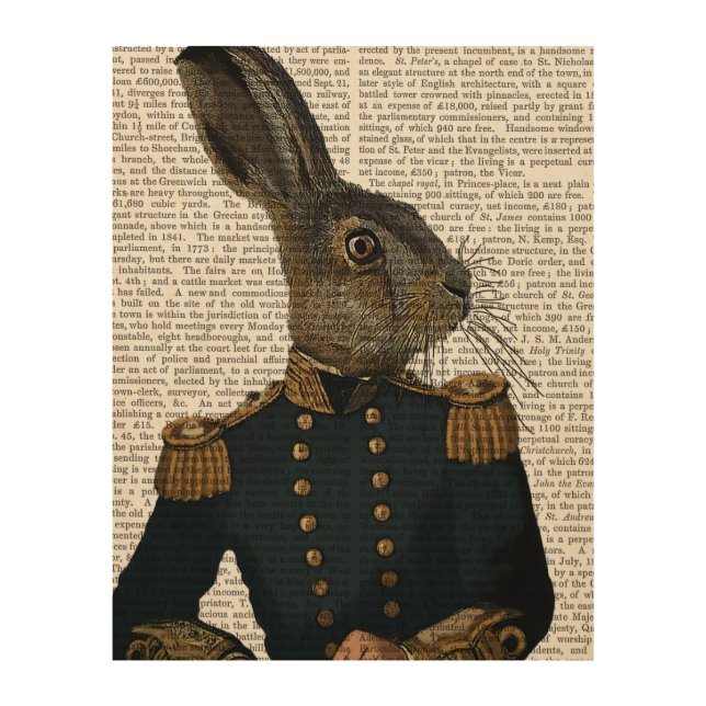 Lieutenant Hare Wood Wall Decor (Front)