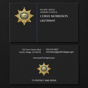 Lieutenant Police Officer Law Enforcement Business Card