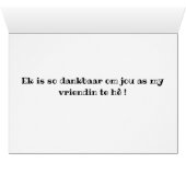 Liewe Vriendin Cards (Inside Horizontal (Bottom))