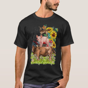Life About Balance Animal Farm Cow Pig Goat Chicke T-Shirt