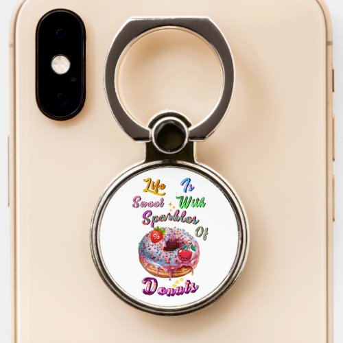 Life Accessories Is Sweet With Sparkles Of Donuts Phone Ring Stand