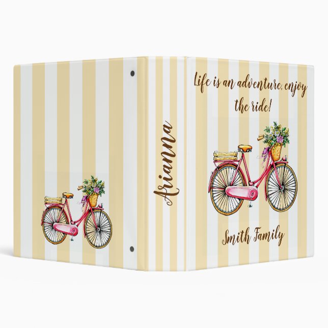 Life Adventure Bicycle Custom 3 Ring Binder (Background)