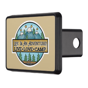 Life adventure live love camp hitch cover