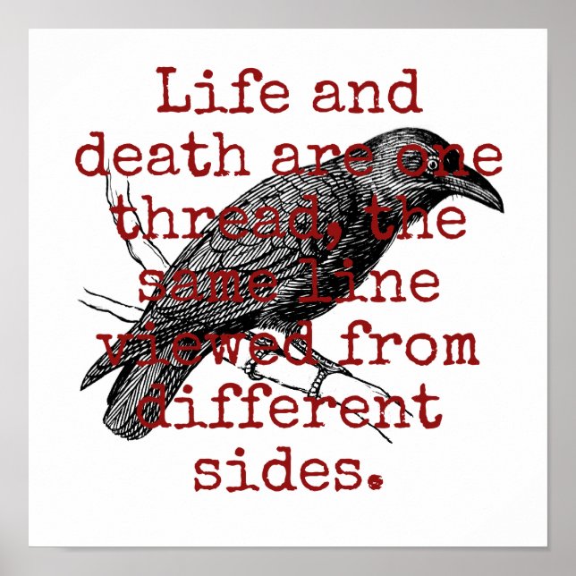 Life And Death Are One Thread - Death Quote  Poster (Front)