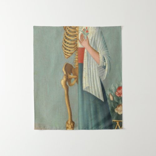 Life And Death Half Woman Half Skeleton Tapestry