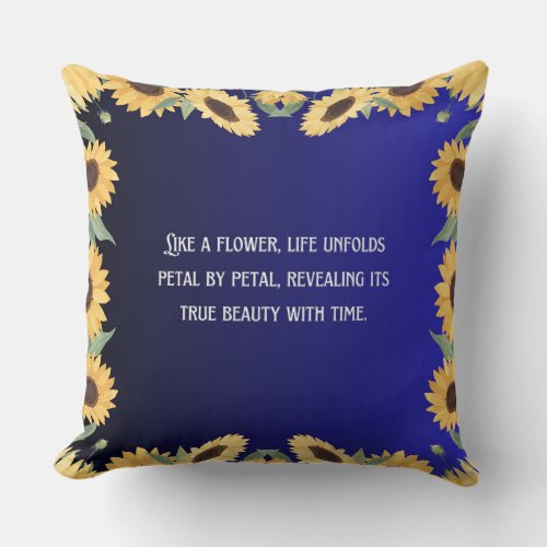 life and flower throw pillow