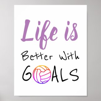 Life And Goals Motivational Netball Quote Poster