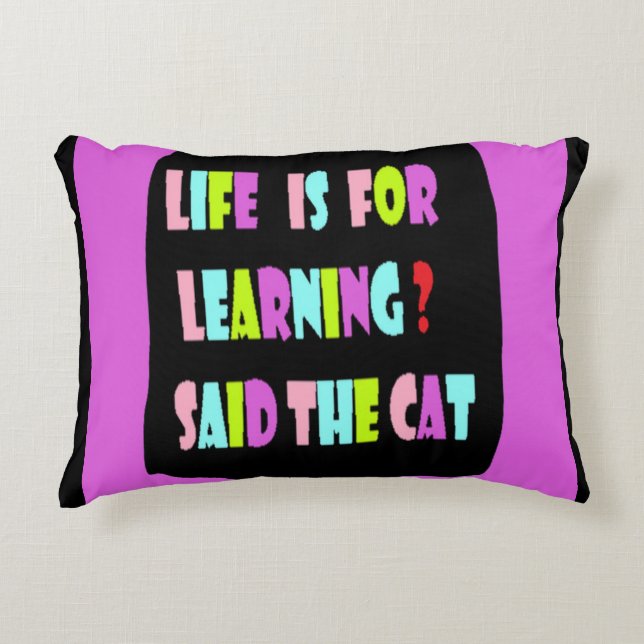 Life and learning big letters for kids accent pillow (Front)