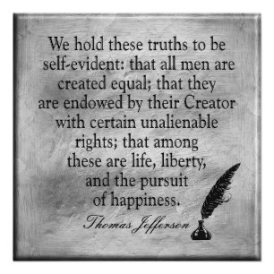 Life and Liberty - Jefferson Quote - Art Poster
