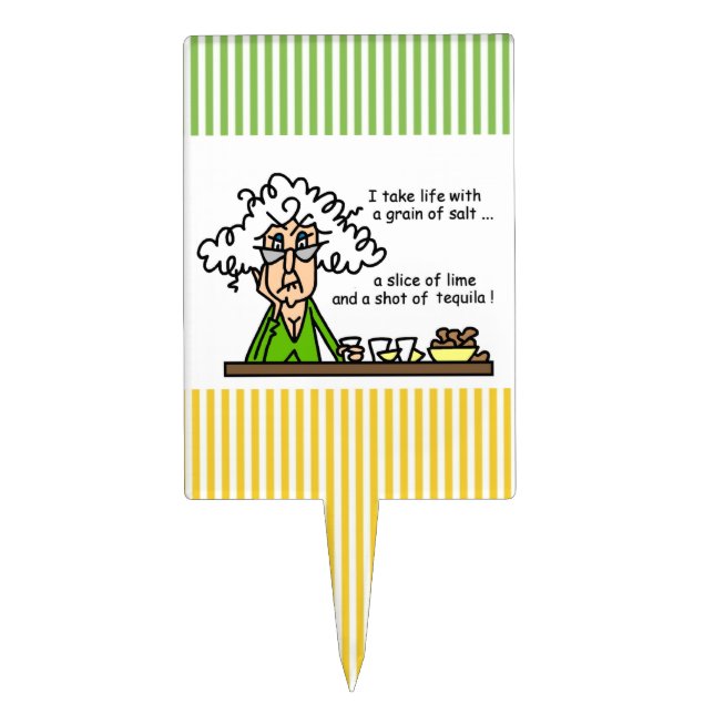 Life and Tequila Humor Cake Topper (Front)