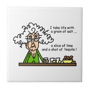 Life and Tequila Humor Ceramic Tile
