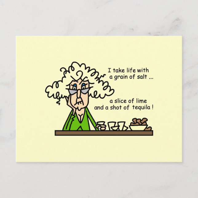 Life and Tequila Humor Postcard (Front)