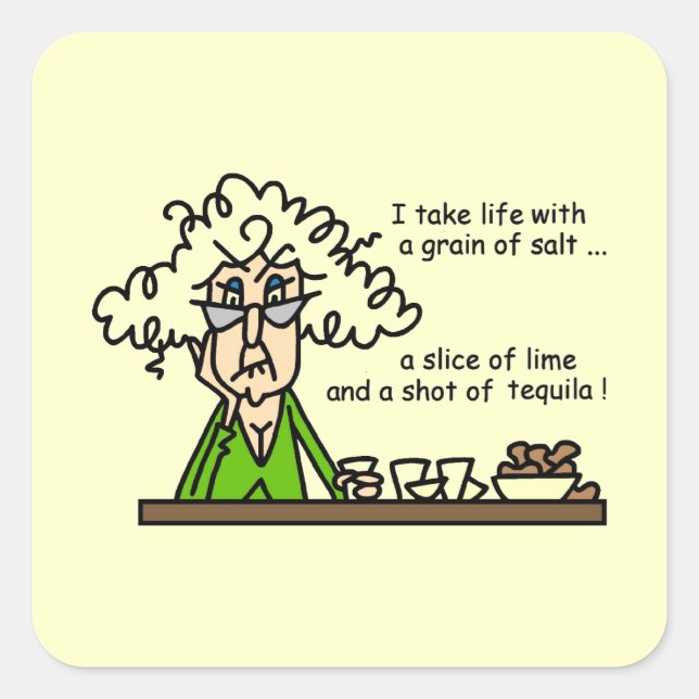 Life and Tequila Humor Square Sticker (Front)
