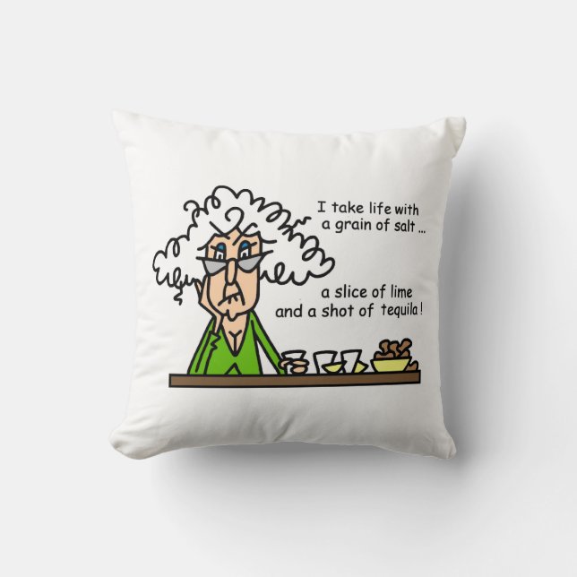 Life and Tequila Humor Throw Pillow (Front)