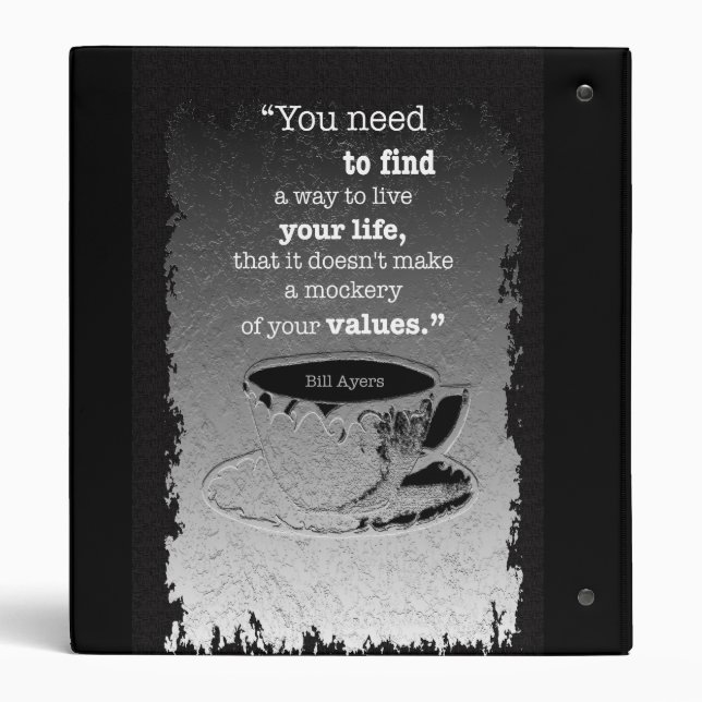 Life and Values, Illustrated Existentialism quote Binder (Back)