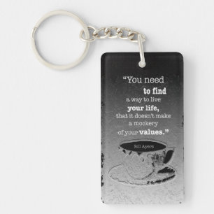Life and Values, Illustrated Existentialism quote Keychain