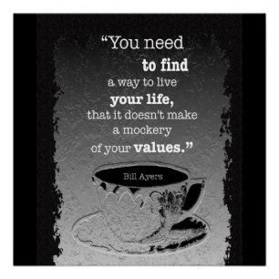 Life and Values, Illustrated Existentialism quote Poster