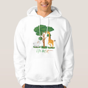 Life Artist: Funny Sheep Meme, w/ Giraffe, Acacia Hoodie