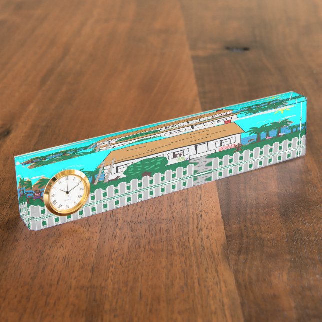 Life At The Beach Desk Name Plate (Side)