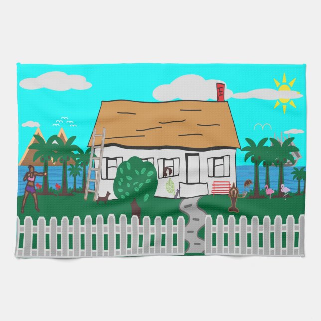 Life At The Beach Kitchen Towel (Horizontal)