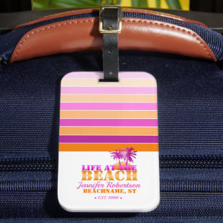 Life at the Beach Personalized Luggage Tag