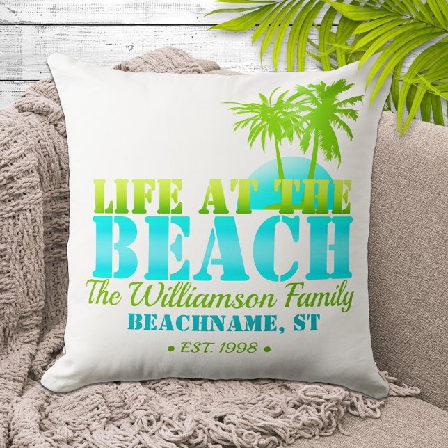 Life at the Beach Personalized Throw Pillow (Creator Uploaded)
