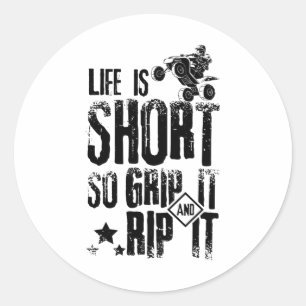 Life Atv Quad Classic Round Sticker