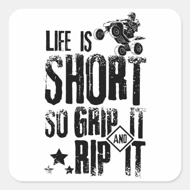 Life Atv Quad Square Sticker (Front)