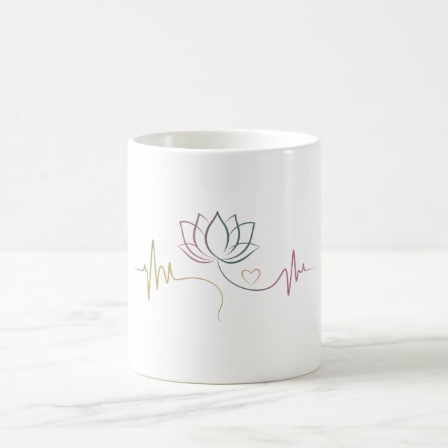 Life Balance: Lotus & Heartbeat Coffee Mug (Center)