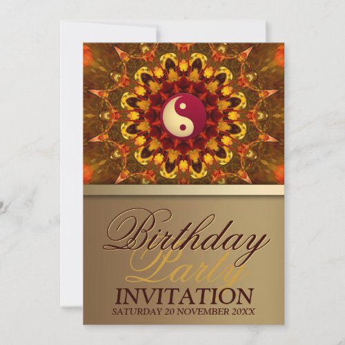 Life Balance Sunburst Birthday Party Invitation