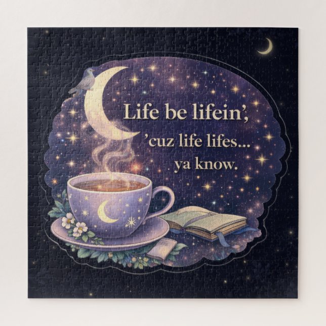 Life Be Lifein’ –  Quote + Pigeonne Logo - V1. 2- Jigsaw Puzzle (Vertical)
