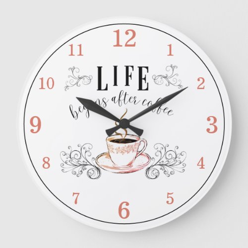 Life Begins After Coffee Acrylic Wall Clock