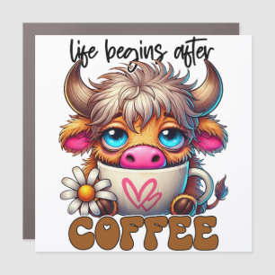Life Begins After Coffee Car Magnet
