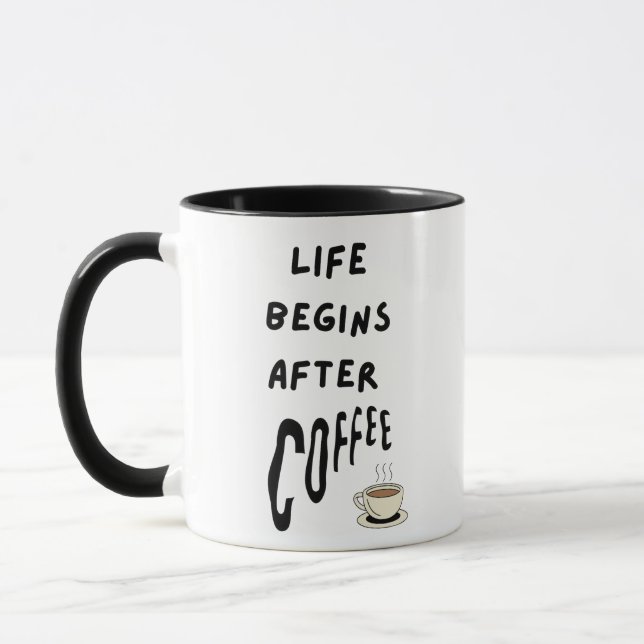 Life begins after coffee Coffee Mug (Left)